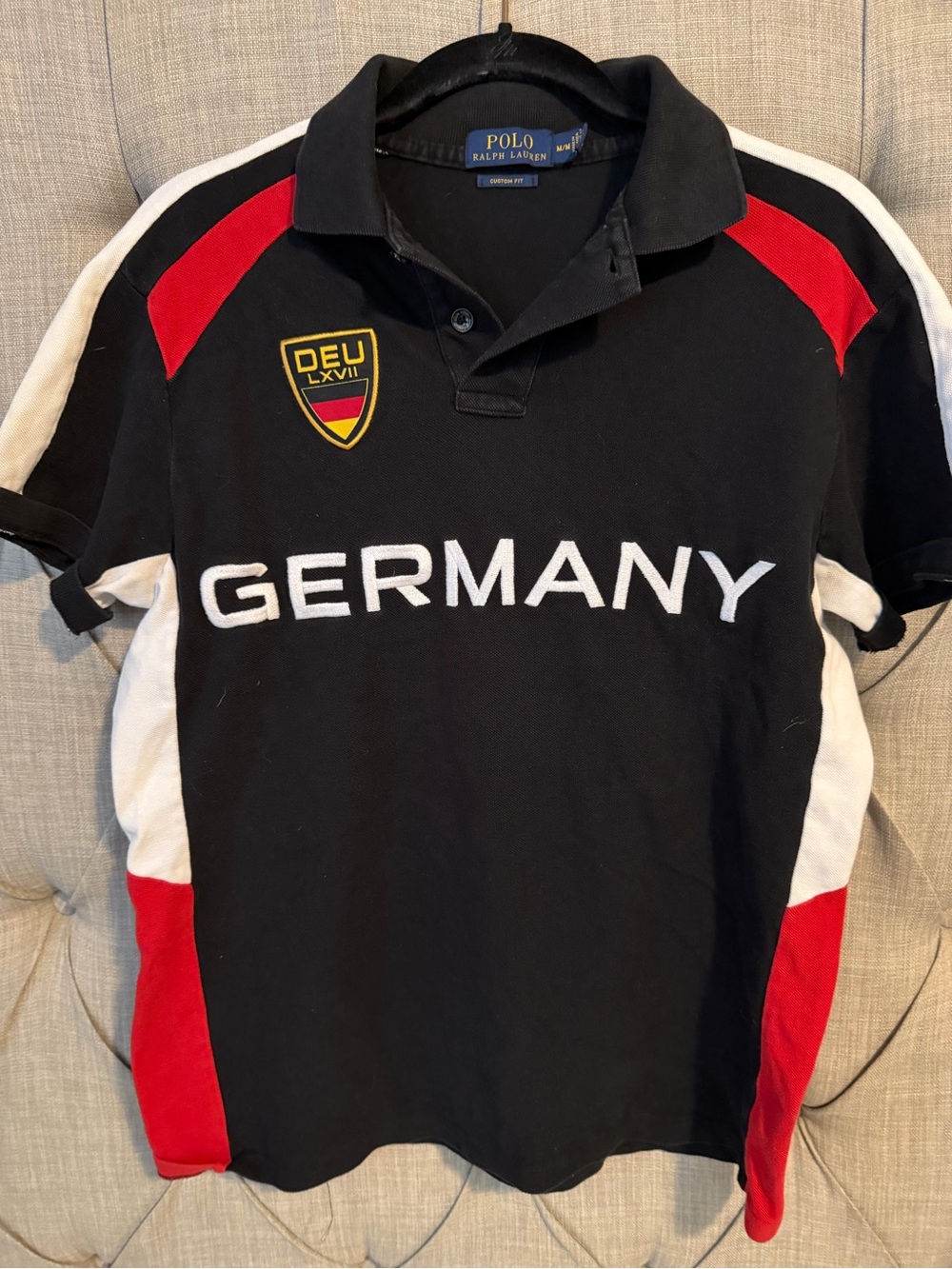 Polo by Ralph Lauren Black Red White Germany Rugby Polo